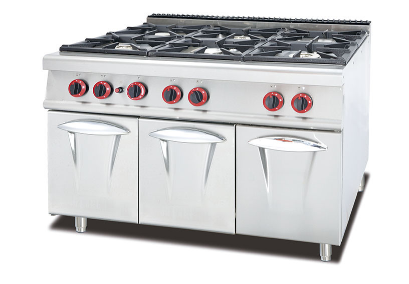 China Stainless Steel 5.8kW Six Burner Gas Stove Kitchen Equipment on sale