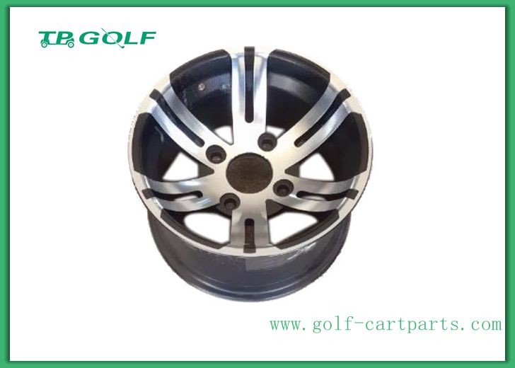 Cheap 12 Inch Aluminum Matte Black Wheels Silver Color For Golf Cart 12x7" Machined for sale