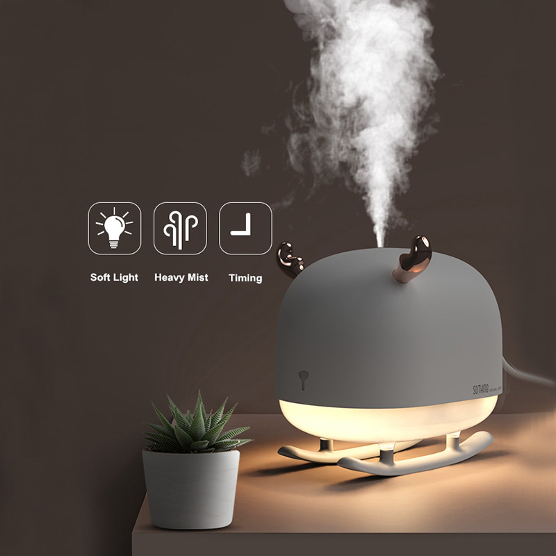 China 260ML Sleigh Deer Ultrasonic Air Humidifier Aroma Essential Oil Diffuser for Home Car USB Fogger Mist Maker with LED Nig on sale