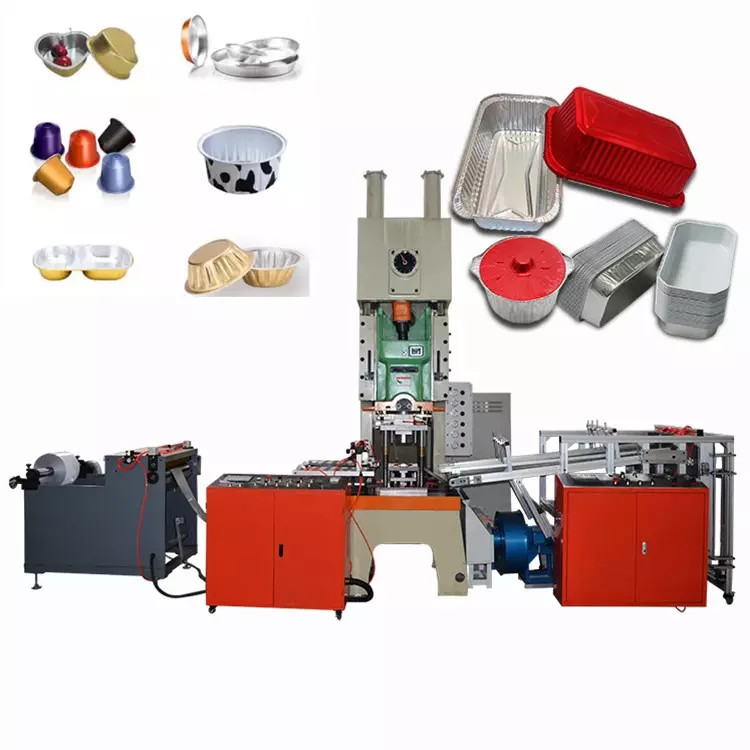 China Fully Automatic Aluminum Foil Box Container Making Forming Machine Production Line on sale