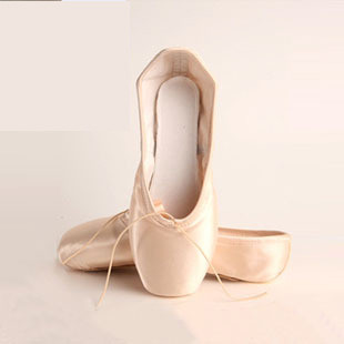 Best pink satin or canvs Dance ballet practice pointe shoes with toe and ribbon wholesale