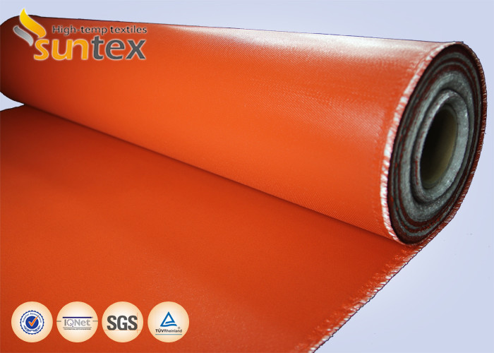 China Red Fire Resistant Silicone Coated glass cloth fabric For Expansion Joint High Strength on sale