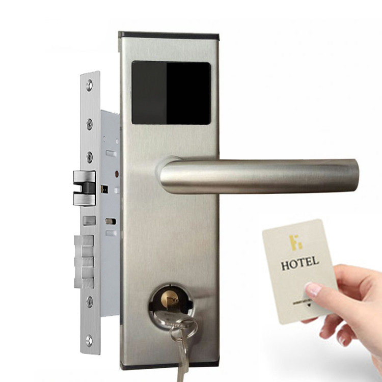 China Hotel 240mm Electronic Card Door Lock 125KHz Card Reader Door Lock on sale