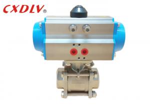 China 3 Pieces Stainless Steel Pneumatic Actuated Ball Valve Thread Screw Valve Q611F on sale