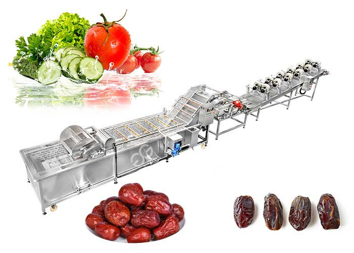 China Multifunction Vegetable Fruit Washing Machine Sorting Processing And Air Drying Line on sale