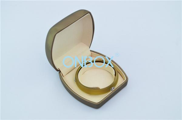 Cheap ROHS Luxury Jewellery Packaging Boxes High End Gold Color PU For Women Bangle for sale