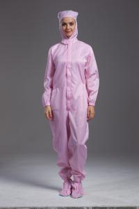 Best Anti static autoclavable sterilization ESD cleanroom pink coverall with hood in the class 100 workshop wholesale