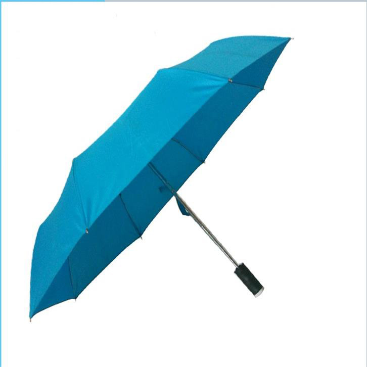 Blue Color Custom Print Popular Auto Open Umbrella , 3 Fold Ladies Umbrella