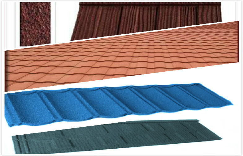 China Light Weight Stone Coated Steel Roof Tiles , Polished House Exterior Roof Tiles on sale