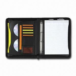 China A4 Ring Binder, Made of PU Leather with 20 Pages Notepad on sale