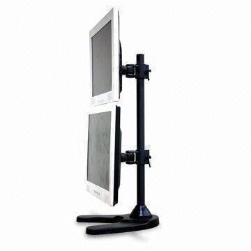 Cheap Vertical Dual LCD Stand with Weighted Metal Base, Meets VESA for sale
