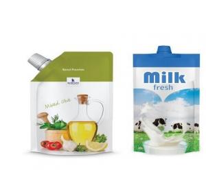 China Biodegradable Beverage Food Packaging Custom Size Printed Plastic Stand Up Spout Pouch For Baby Food on sale