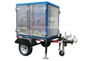 Trailer Mounted Mobile Transformer Oil Purifier Unit 60KM / H Speed Easy Move