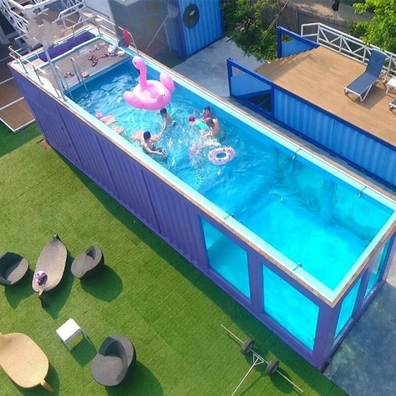 China 40 Feet Artificial Steel Structure Surfable Shipping Container Swimming Pool on sale