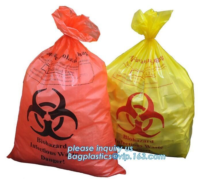 Cheap disposable autoclave sterilization biohazard bags, Heavy duty safety plastic biohazard infectious waste bag medical wast for sale