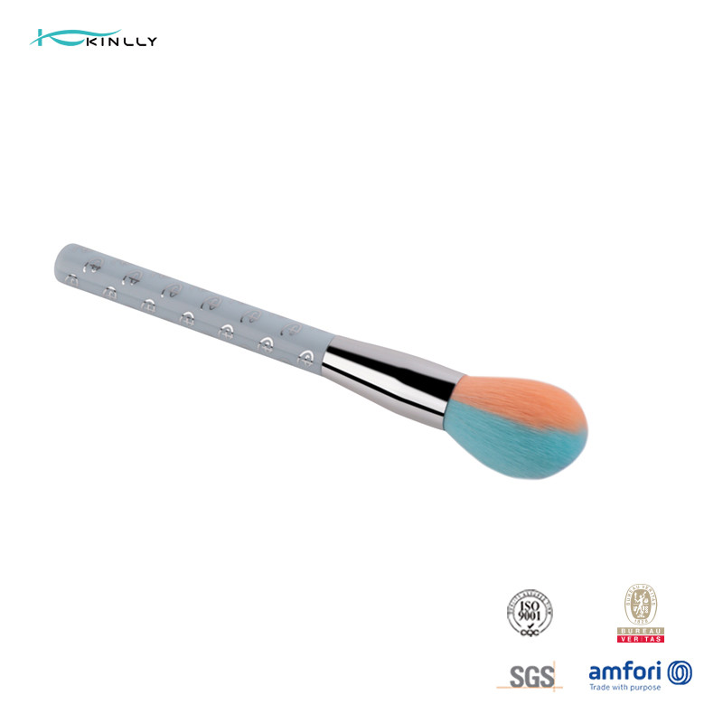 China Two Colors Hair Powder Makeup Brush With Film Printing Plastic Handle on sale