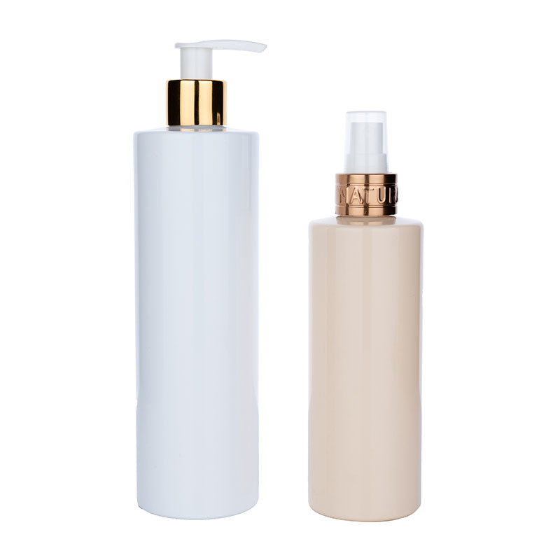 China 400ml 250ml Plastic Pump Bottle Lotion Shampoo Bottle Recycle Champagne Color on sale
