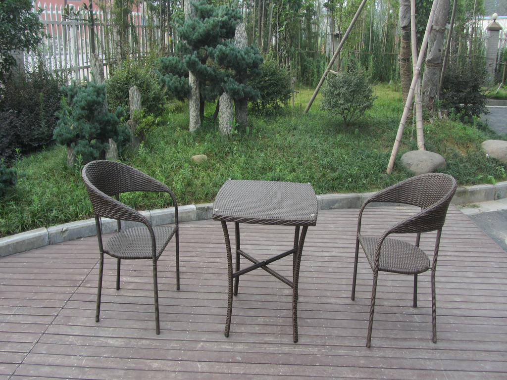 China European Style Rattan Garden Dining Sets For Bistro / Balcony on sale