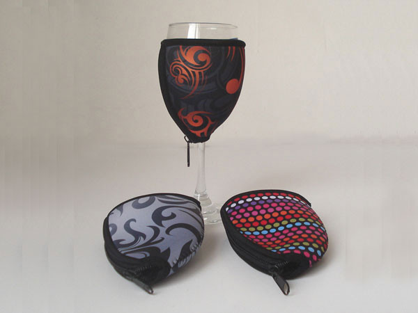Neoprene Wine Glass Bag / Neoprene Wine Glass Holder /Neoprene Wine Glass Cooler