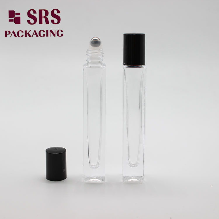 Buy cheap SRS cosmetic square shape clear color thick wall 10ml glass roll on bottle from wholesalers