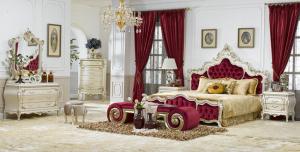 China Cottonwood Royal Luxury European Bedroom Furniture Classic King Size Bedroom Set on sale