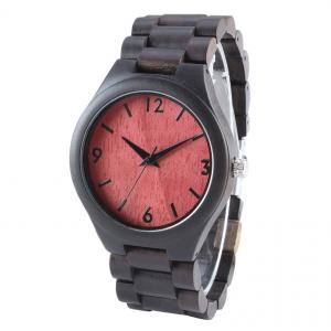 China Luxury OEM Private Logo Wooden Case Back Mens Ebony Wooden Watch Band on sale