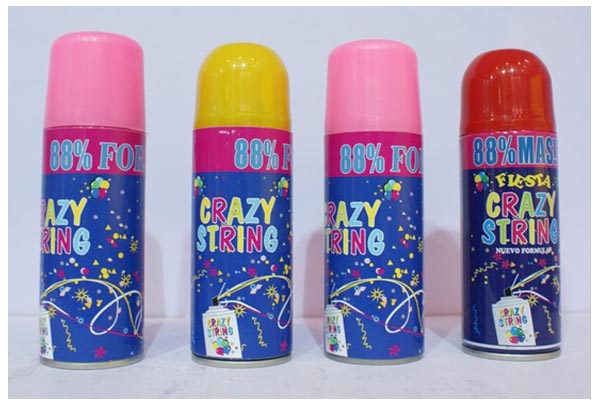 Funny Fluorescent Party String Spray High Extrusion Rate Flammable Low Chemical Odor