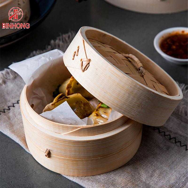 China Mini Bamboo Dim Sum Food Steamer Basket 10cm 30cm with custom logo on sale