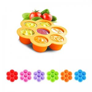 China Round Silicone Ice Mold 7 Cavities Baby Silicone Food Mould 21*21*5CM on sale
