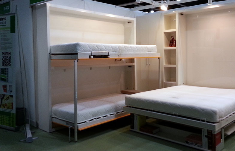 China Twins Murphy Wall Bed Folding Horizontal Wall Bed Creative Kids Beds on sale
