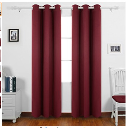 Best Burgundy Printed Custom Kitchen Curtains Reducing The Sun Shine Effectively wholesale