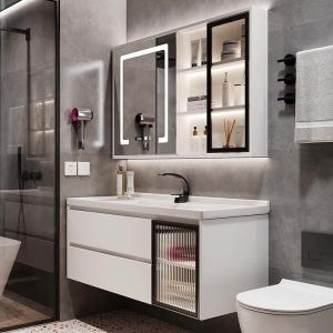 China Combined Wall Mount Bathroom Vanity Solid Wood Hotel Style Bathroom Vanity on sale