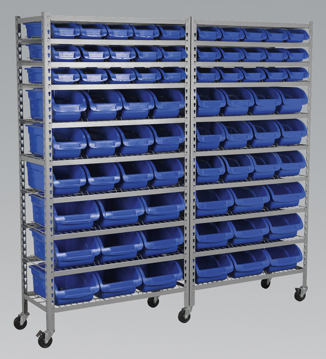 China Bin Storage Commercial Wire Shelving System 10 Shelves With 5 Inch Caster on sale