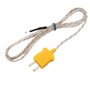 China White Wire 200C Flat Pin 1m K Type Mini Connector Thermocouple 0.4mm on sale
