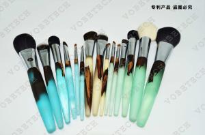 China Wooden Handle Makeup Cosmetic Brush Set Synthetic Hair Aluminum Ferrule Material on sale