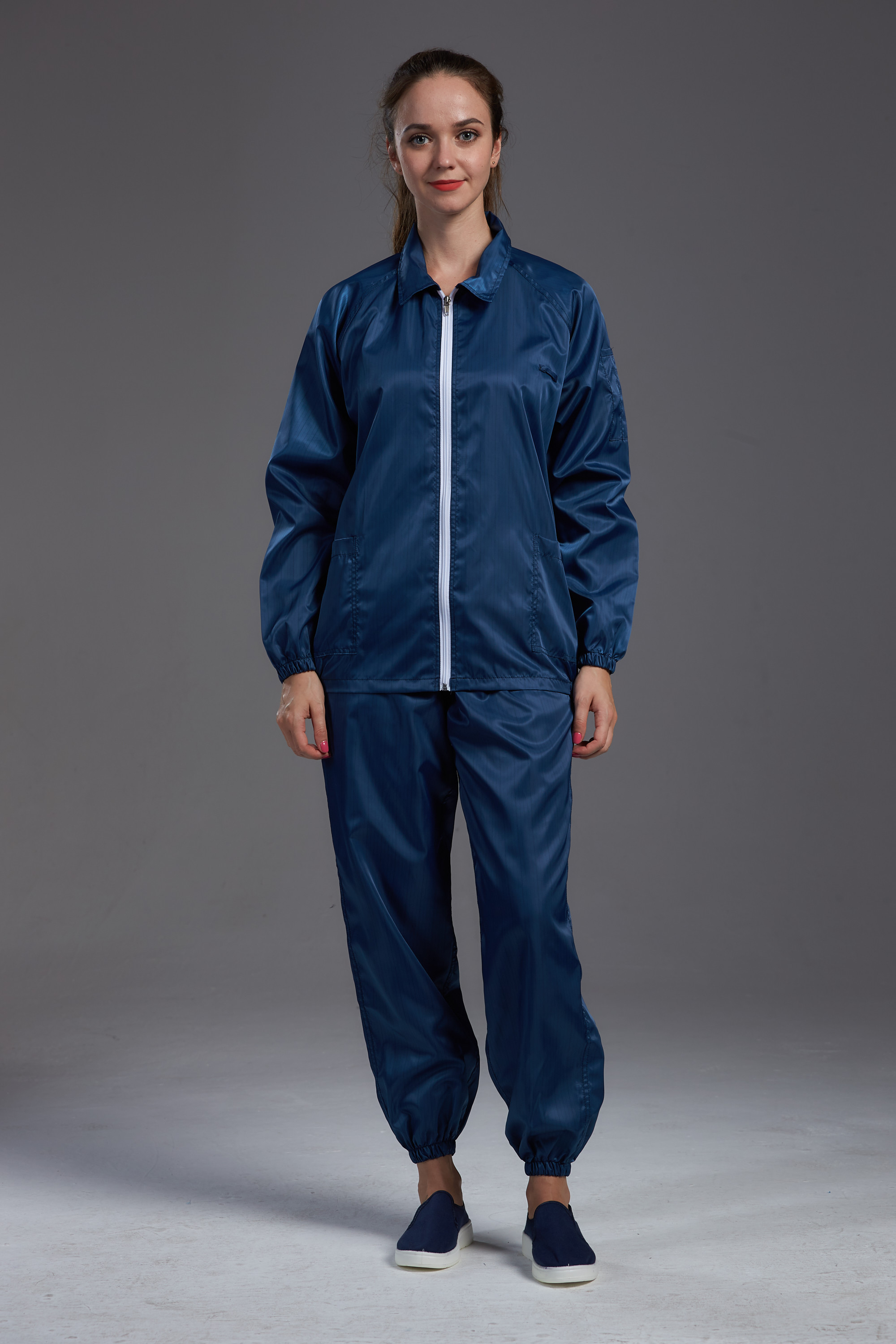 Best Electronic industry used Anti Static ESD Jacket and pants dark blue autoclaved sterilzd uniform wholesale