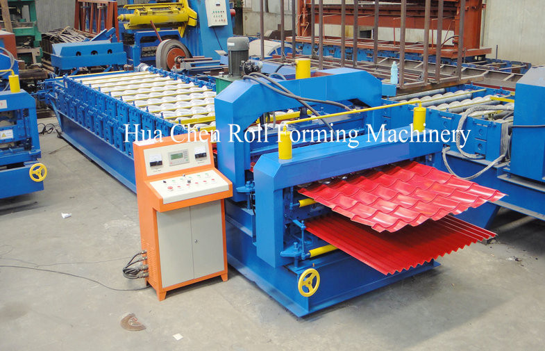 China Double Layer Colour coated Steel Roof Panel Wall Panel Roll Forming Machine PLC Control Automatic on sale