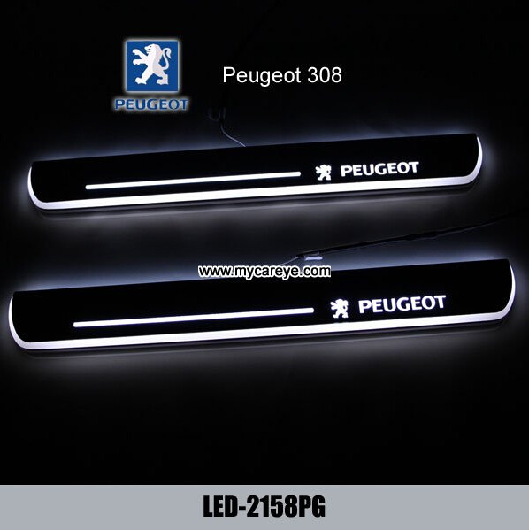 China Peugeot 308 Car accessory moving door scuff LED Pedal Lights for sale on sale