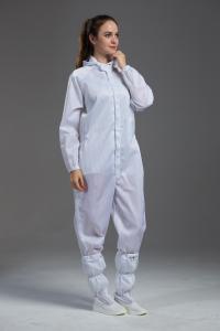 Best Anti static cleanroom coverall white color sterilization with hood pen holder in Pharmaceutical Workshop wholesale