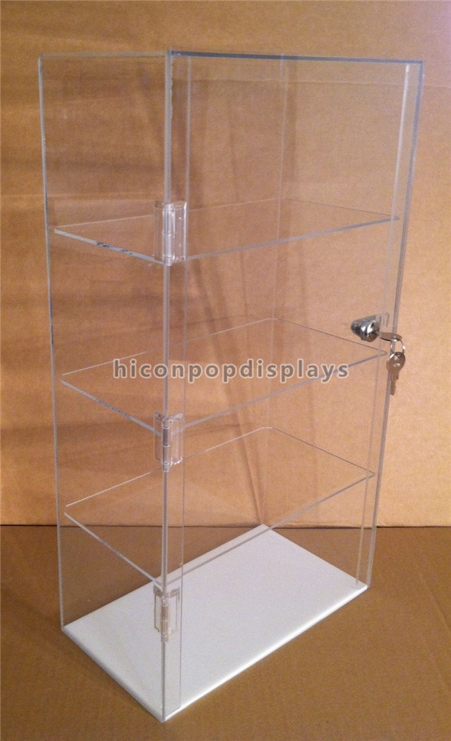 China 3-Layer Acrylic Cosmetic Display Stand Makeup Store Display Unit With Lock on sale