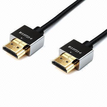 China Ultra-slim HDMI Cable in A to A, with Gold Copper Plug on sale