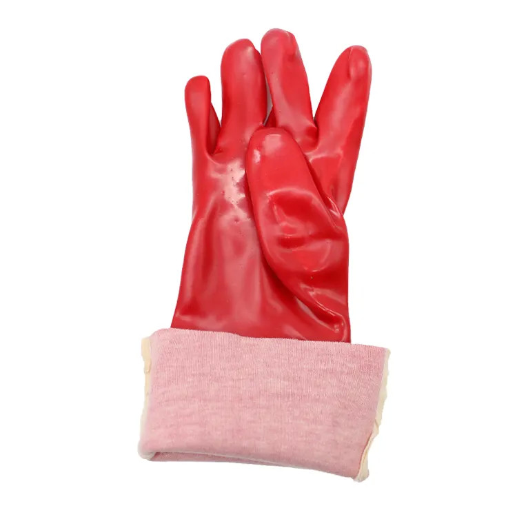 China Cotton Lined Gauntlet PVC (polyvinyl chloride) Industrial Gloves on sale