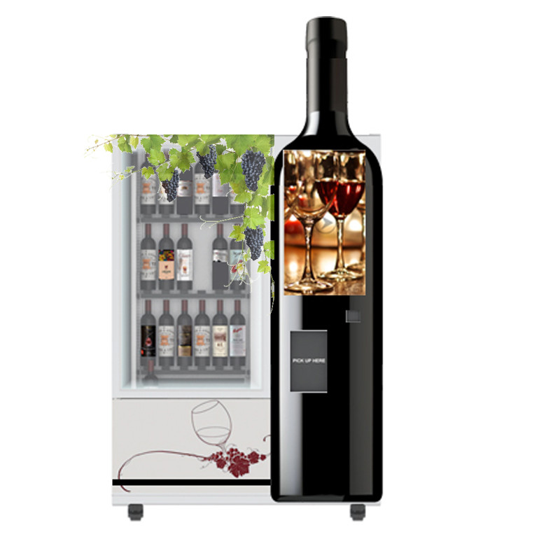 China Glass USB Wine Bottle Vending Machine With Elevator Lift System on sale