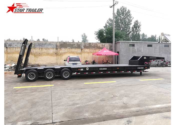 Buy cheap 60-100 Tons Goosneck Hydraulic Low Bed Trailer 4mm Checked Steel Platform from wholesalers