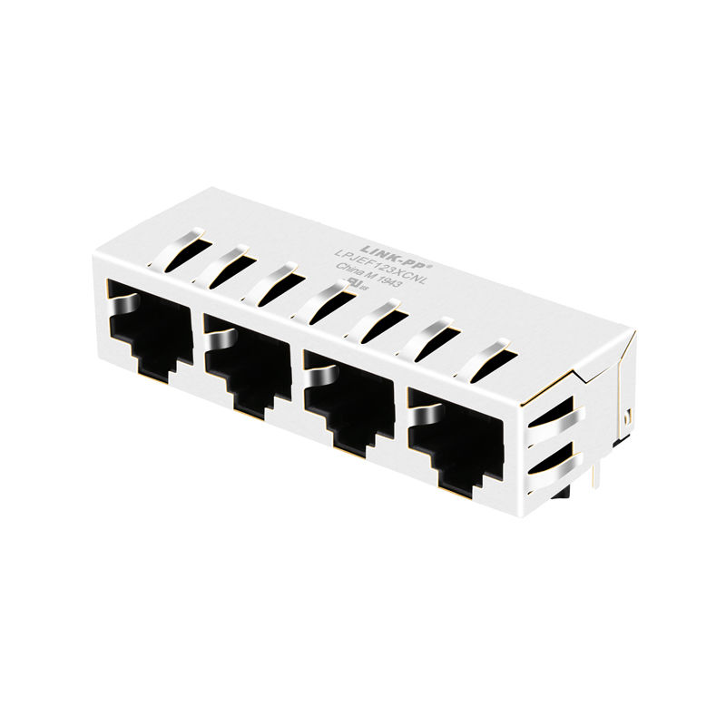 China LPJEF123XCNL Without Integrated Magnetics 1X4 Port RJ45 Magjack Connector Before Plastic Post 3.68mm on sale