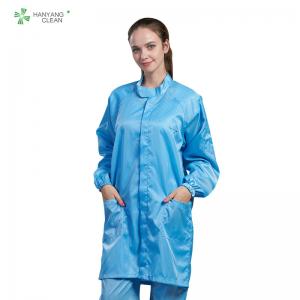 Best Dust-free antistatic ESD blue labcoat gown suitable for cleanroom or workshop of Parmaceutical indstry wholesale