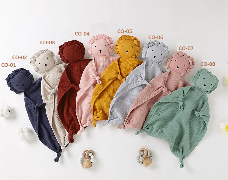 OEM Muslin Newborn Comforter Toy Organic Cotton Stuffed Animal
