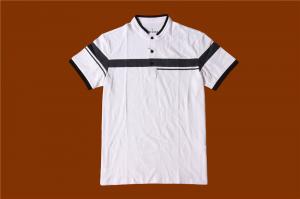 China white Short Sleeves Mens Button Up T Shirt 100% Cotton on sale