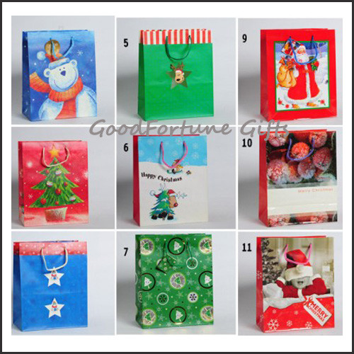 China promotion chridtmas gift wrapping printed handbag souvenir on sale