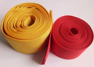 Best CE Woven Polyester Hollow Webbing , Yellow Webbing For Hydraulic Pipes wholesale